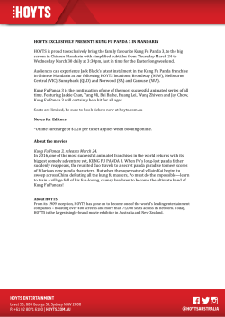 HOYTS EXCLUSIVELY PRESENTS KUNG FU PANDA 3 IN