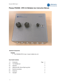 Plessey PS25006 - EPIC 6:2 Multiplex box Instruction Manual.