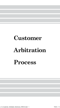 Customer Arbitration Process - National Center for Dispute Settlement