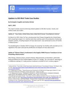 Updates to ISIS Illicit Trade Case Studies