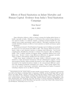 Effects of Rural Sanitation on Infant Mortality and Human Capital