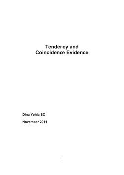 Tendency and Coincidence Evidence