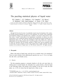 The puzzling statistical physics of liquid water