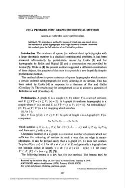 ON A PROBABILISTIC GRAPH-THEORETICAL METHOD Bollob&aacute;s