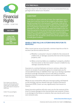If a Tree Falls - Insurance Law Service