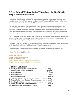 5 Step Animal Welfare Rating Step 1