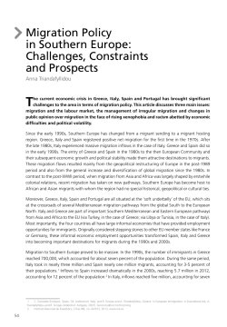 Migration Policy in Southern Europe