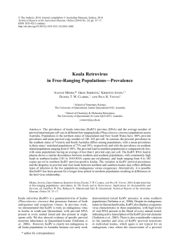Koala retrovirus in free-ranging populations&mdash;prevalence