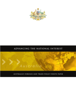 ADVANCING THE NATIONAL INTEREST