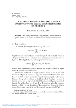 AN EXPLICIT FORMULA FOR THE FOURIER COEFFICIENTS OF