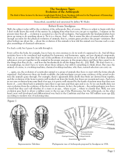 The Snodgrass Tapes Evolution of the Arthropods Robert Evans