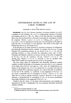 CONVERGENCE RATES IN THE LAW OF