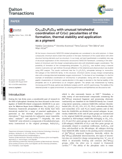 Cr 1/3 Zr 2 P 3 O 12 with unusual tetrahedral coordination of Cr (iii