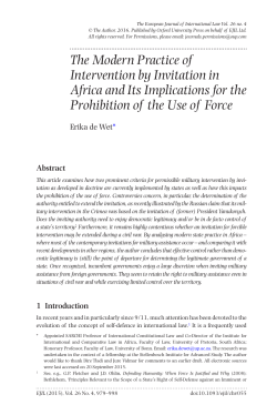 The Modern Practice of Intervention by Invitation
