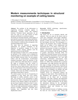 Modern measurements techniques in structural monitoring on
