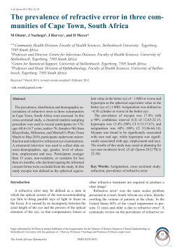 The prevalence of refractive error in three com