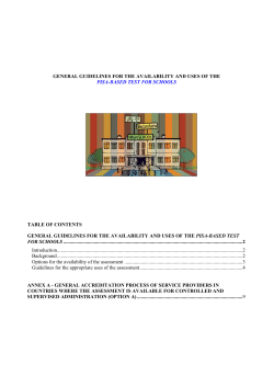 GENERAL GUIDELINES FOR THE AVAILABILITY AND USES OF