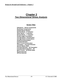 Chapter 2 - Design for Strength and Endurance