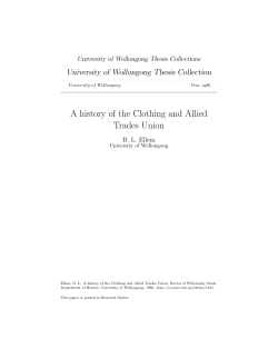 A history of the Clothing and Allied Trades Union