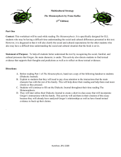 The Metamorphosis by Franz Kafka