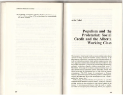 Populism and the Proletariat: Social Credit and the Alberta Working