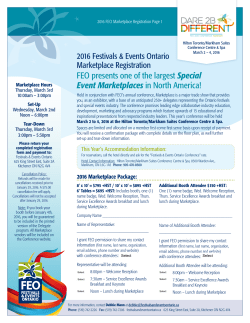 FEO presents one of the largest Special Event Marketplaces in North