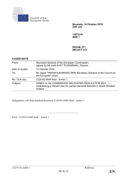 13273/16 ADD 1 KSH/mc DG B 2A Delegations will find attached