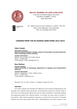 Lessons from the EU-Russian Sanctions