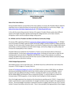 Federal Relations Update February 3, 2014 State of the Union