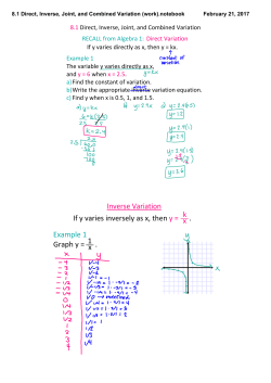 8.1 Direct, Inverse, Joint, and Combined Variation (work).notebook