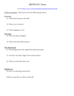 BEOWULF Notes