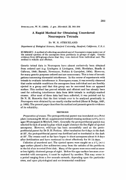 A Rapid Method for Obtaining Unordered Neurospora Tetrads