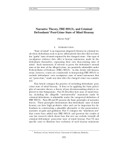 Narrative Theory, FRE 803(3)