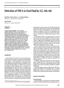 Detection of THCA in Oral Fluid by GC-MS-MS