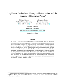 Legislative Institutions, Ideological Polarization, and the Exercise of