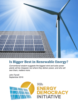 Is Bigger Best in Renewable Energy? - Institute for Local Self