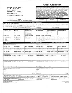 Credit Application - Burton State Bank