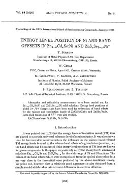 ENERGY LEVEL POSITION OF Ni AND BAND OFFSETS IN &Zeta;n 1