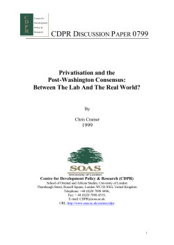 Privatisation and the Post-Washington Consensus