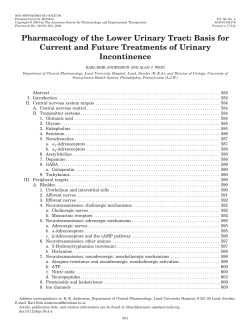 Pharmacology of the Lower Urinary Tract: Basis for Current and