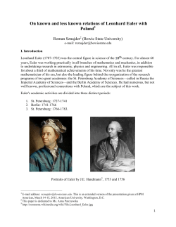 On known and less known relations of Leonhard Euler with Poland