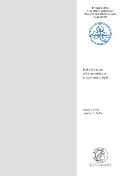 Preprint - Max Planck Institute for Research on Collective Goods