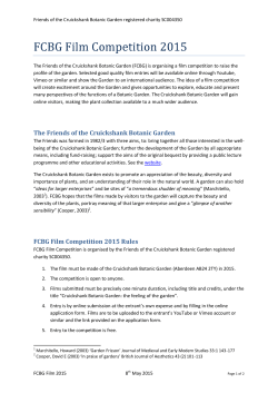 The Friends of the Cruickshank Botanic Garden FCBG Film