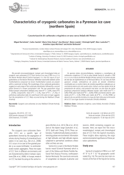 Characteristics of cryogenic carbonates in a Pyrenean ice cave