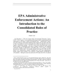 EPA Administrative Enforcement Actions: An