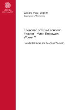 Economic or Non-Economic Factors &ndash; What Empowers