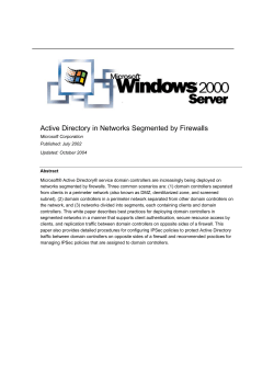 Active Directory in Networks Segmented by Firewalls