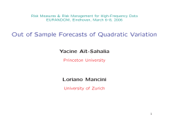 Out of Sample Forecasts of Quadratic Variation