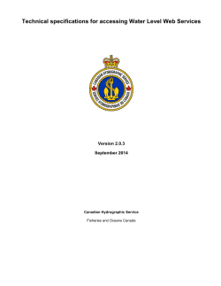 Technical specifications for accessing Water Level Web Services