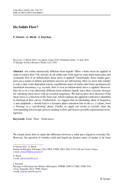 Do Solids Flow? - IPhT